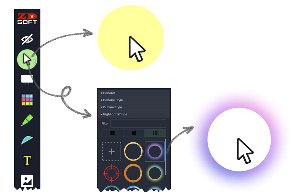 可自定义指针效果