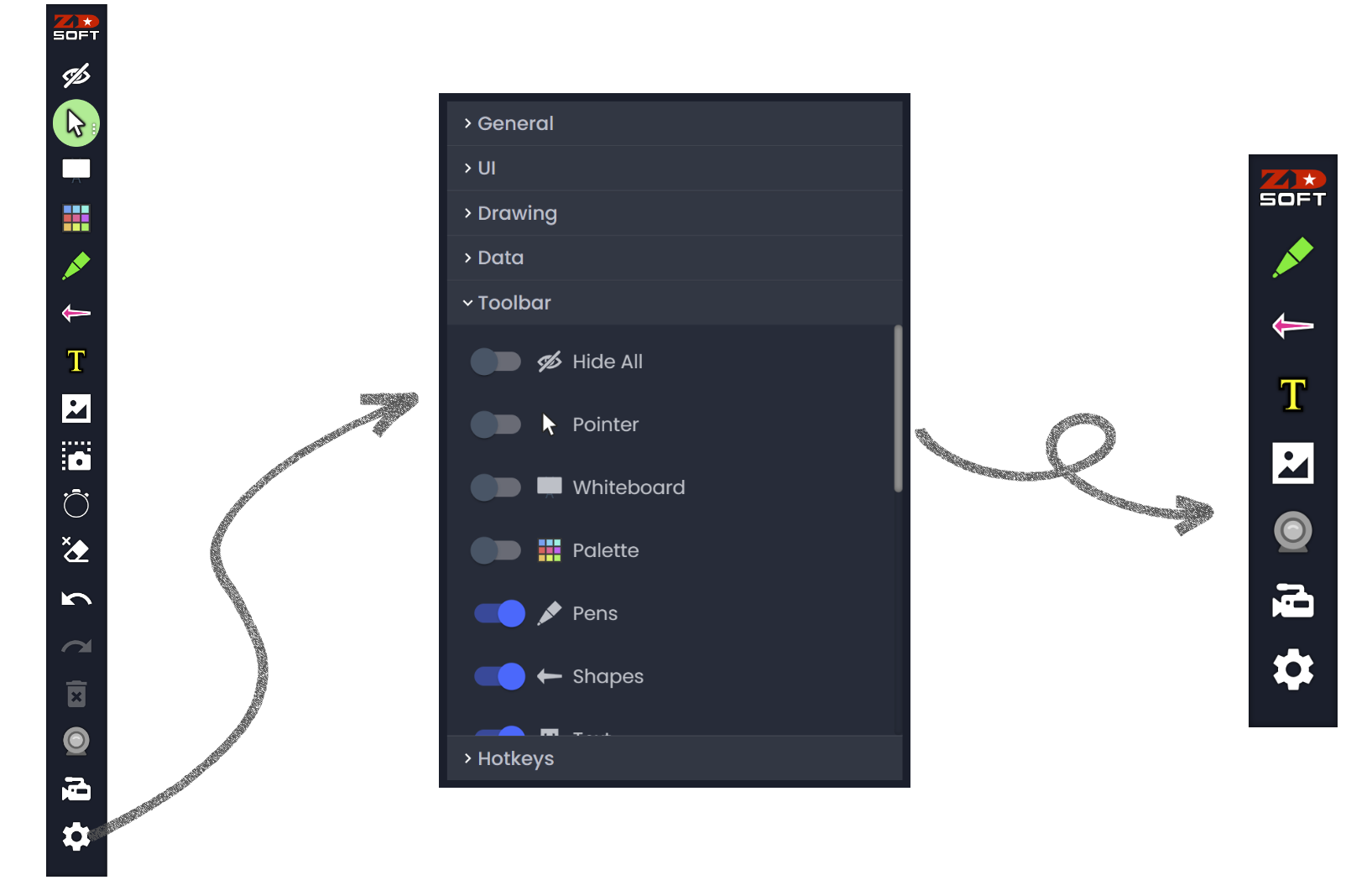 ZD 屏幕标记可自定义工具栏