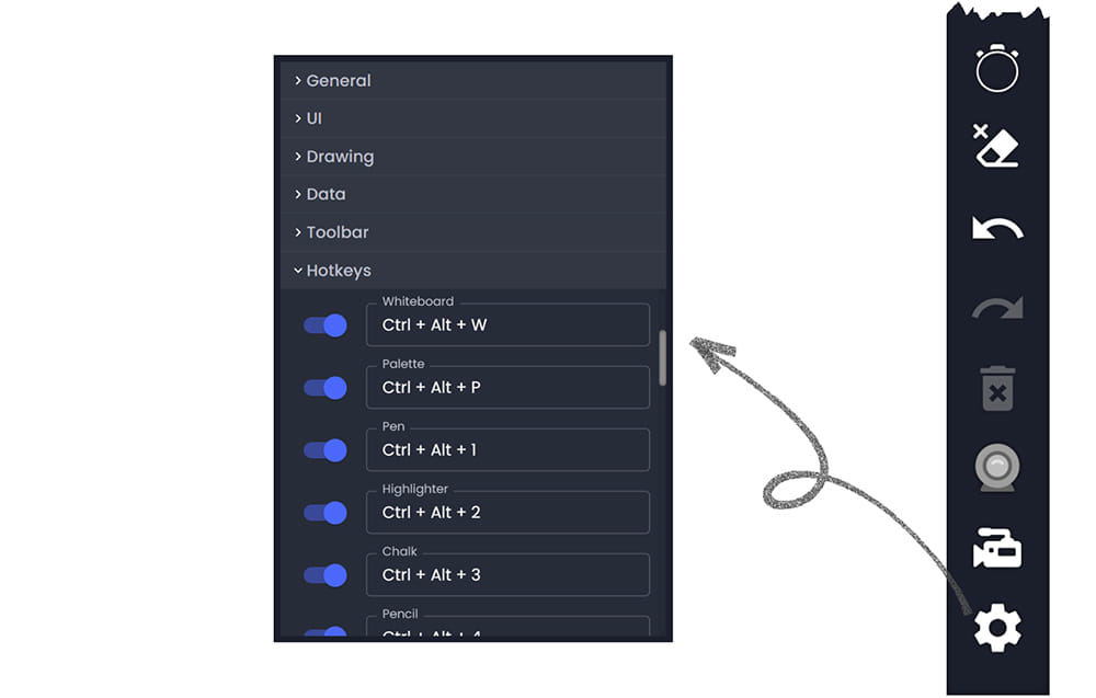按工具自定义快捷键